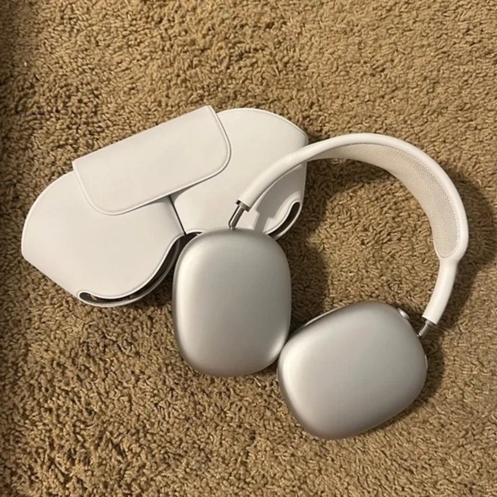 Silver Wireless Headphones with White Case